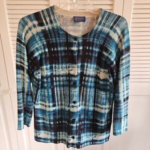 Vintage Pendleton M Medium Women's Button Up Cardigan Sweater Blue Cotton
